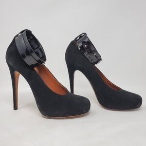Celine Round Toe Ankle Strap High Heel Pumps